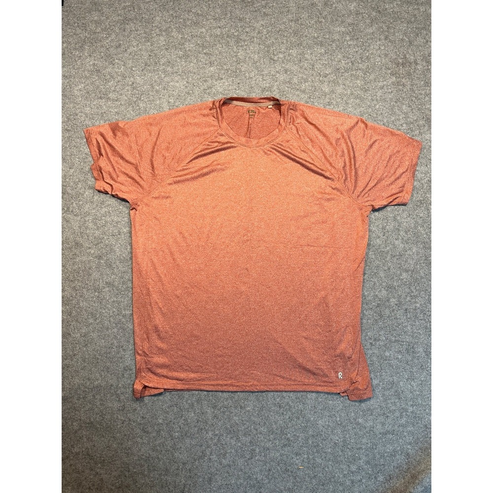 Right of Way‎ Mens XXL Performance Shirt Heather Rust Orange Raglan Short Sleeve